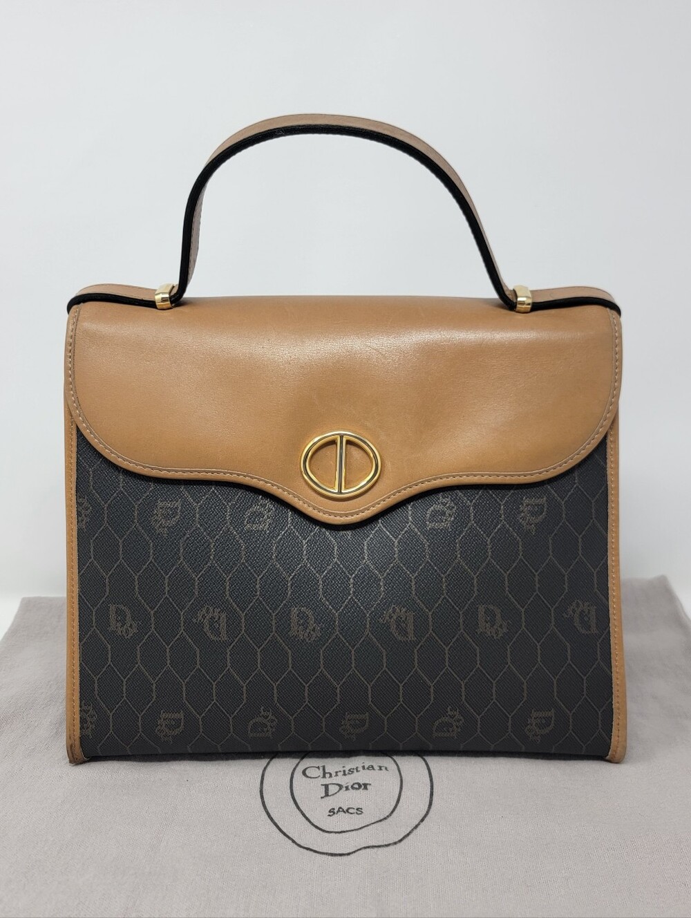 Vintage DIOR Honeycomb Top-Handle Tote Bag